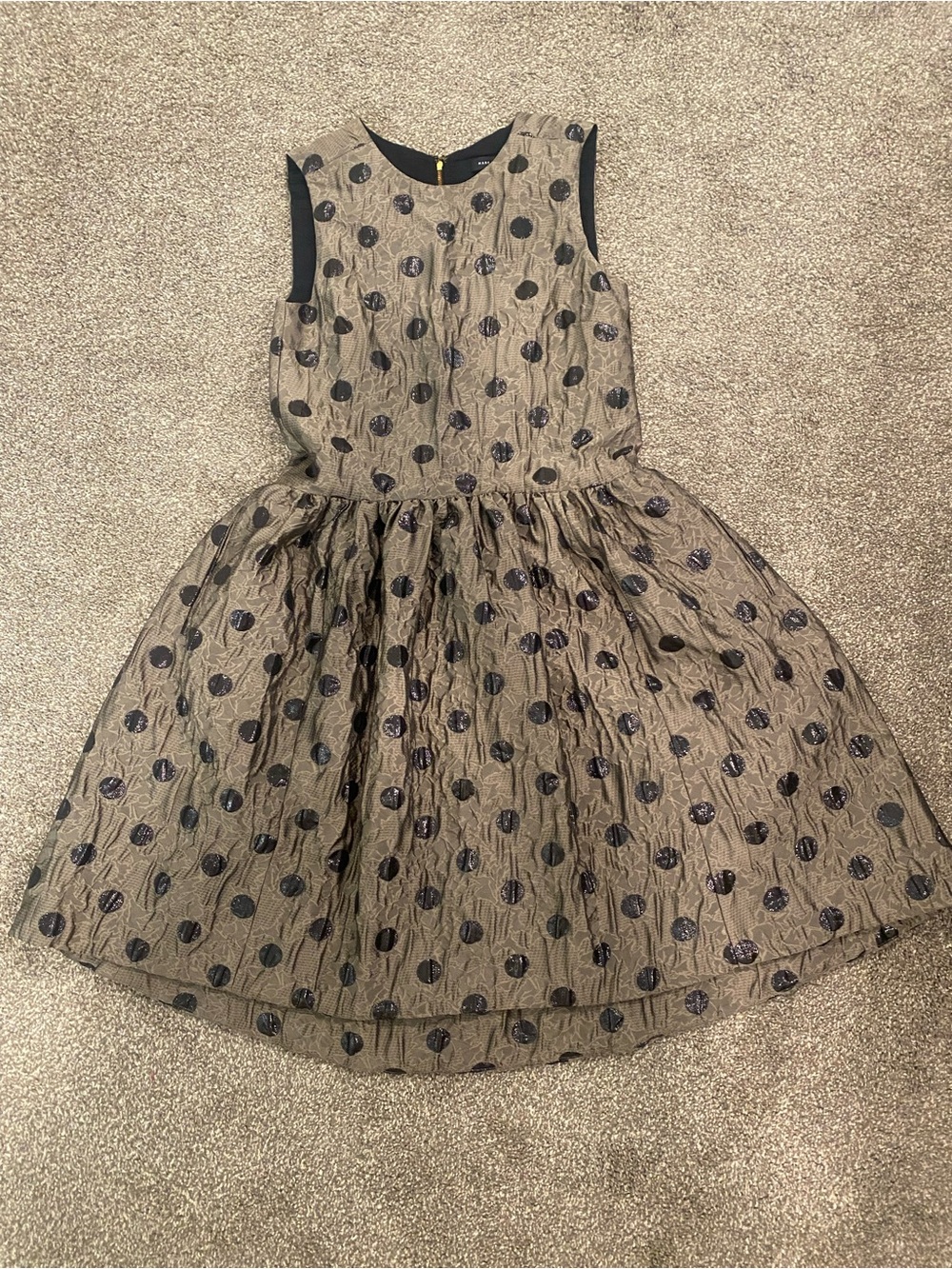 Marc By Marc Jacobs Womens Polka Dot Print Midi Length Dress Size 0 Brown Black